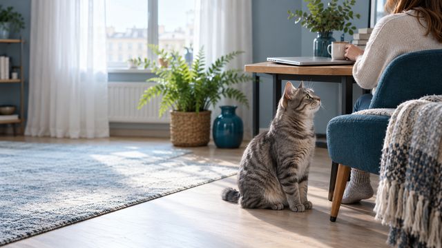 Кошка садится рядом с занятым стулом: как проверить удобство места
