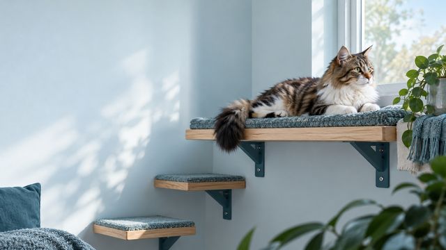 Полка для кошачьего наблюдения: как выбрать спокойное место в комнате